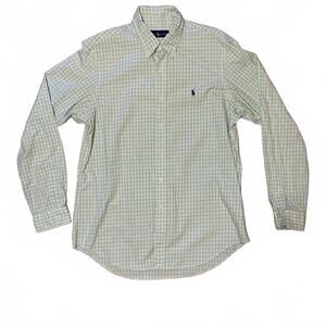 Ralph Lauren Shirt Long Sleeve Polo Green Plaid Size Large